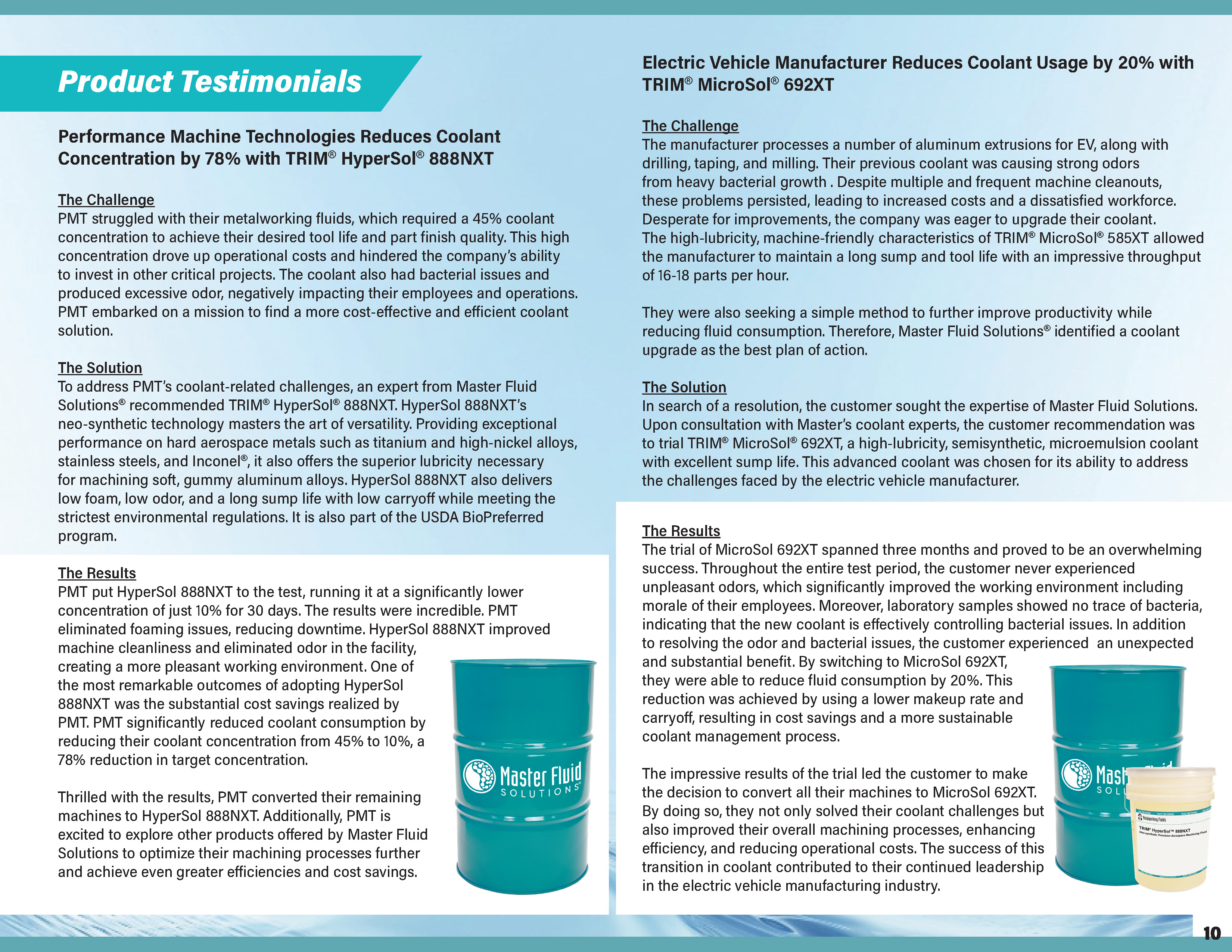 Sustainability Report - Product Testimonials